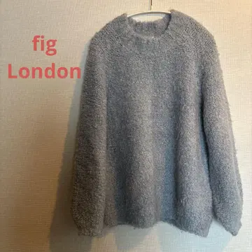 fig London 톤 다운 블루 긴팔 니트 루즈핏 프리 사이즈