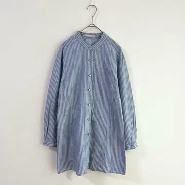 3954 [ 코르 디아 ] 밴드 카라 스트라이프 블루 칠부~긴팔 40