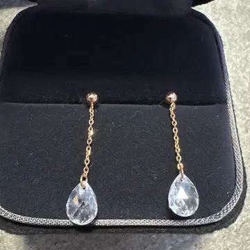 [ 새상품급 ] 귀걸이 K10 각인 있음 PG 핑크 골드 큐빅 지르코니아