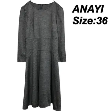 ANAYI 아나이 무릎 기장 플레어 원피스 S 다크 그레이