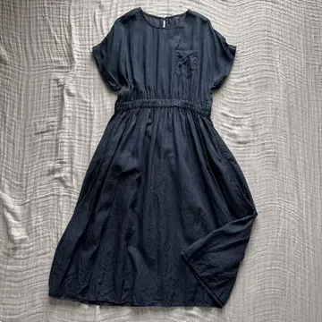 nest Robe 허리 개더 원피스 린넨 일본제