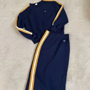 Champion x mossy 네이비 스트라이프 셋업