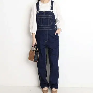 새상품급 SLOBE IENA LE DENIM 슬림 오버롤 38