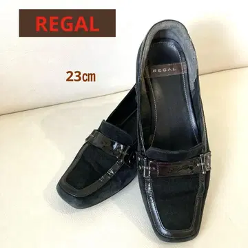 [ REGAL ] 리갈 블랙 로퍼 23cm 스웨이드&에나멜.