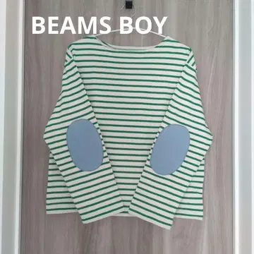BEAMS BOY 보더 아이보리/그린