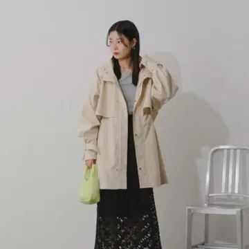 kastane 밀리터리 미들 코트