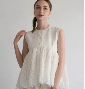 lace flare georgette tops Acka