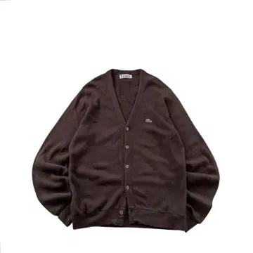 70s LACOSTE IZOD 라코스테 아크릴 니트 가디건 브라운