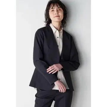 미사용 la.f - 스트레치 노카라 자켓 세탁기 사용 가능