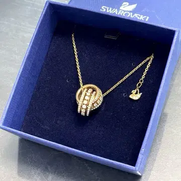 카3/SWAROVSKI/스와로브스키/목걸이/더블 링/로즈GD