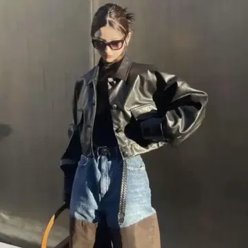 meltthelady cropped leather like jacket