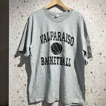 90s VALPARAISO BASKETBALL 프린트 T셔츠 그레이