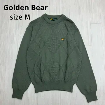 Golden Bear 골든베어 로고 자수 크루넥 니트 스웨터