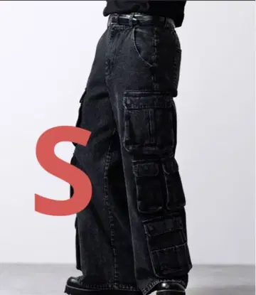 [ CLEL ] 3D 메니 포켓 데님 카고 팬츠