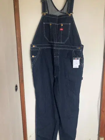 Dickies 데님 오버롤 다크 블루