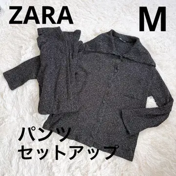 ZARA 니트 가디건 팬츠 블랙 M 셋업 2점 긴팔