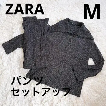 ZARA 니트 가디건 팬츠 블랙 M 셋업 2점 긴팔