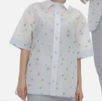 [ 클리닝 ] yori 라메 클로버 시어 셔츠 프리 사이즈