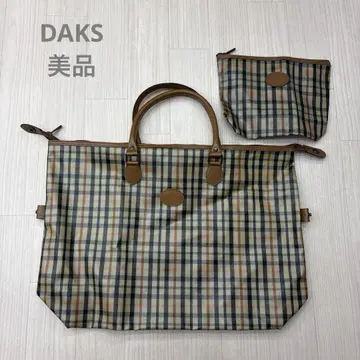 새상품급 DAKS 닥스 체크 토트백 핸드백 여행 가방