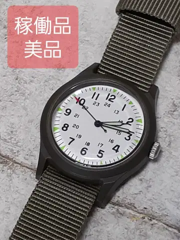 작동품 아비렉스 베트남 워치 밀리터리 워치 OLIVE