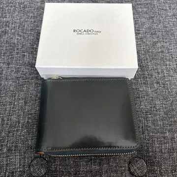ROCADO 로카도 쉘 코도반 지퍼 2단 접이식 지갑 그린