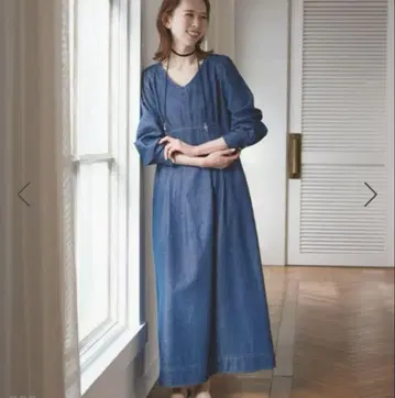 로페피크닉 턱 데님 원피스 M 사이즈