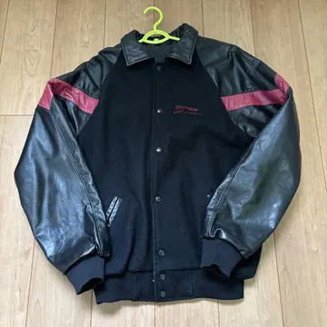 90s 가죽 바시티 자켓 [ 천연 가죽 ]
