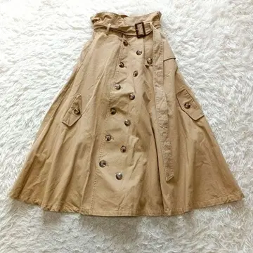 AMERI 아메리 트렌치 롱 스커트 허리밴딩