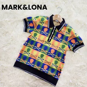 컨디션 최상 MARK&LONA 반팔 피케 셔츠 골프웨어 올 패턴
