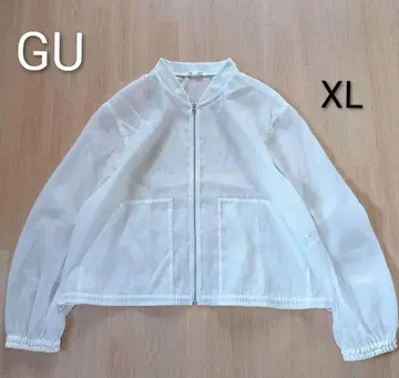 시착만 한 상품 GU 시어 자켓 블루종 XL 빅 사이즈 화이트 비침