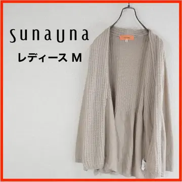 A3865 새상품급 sunauna 벨트 포함 가디건 38 M 베이지