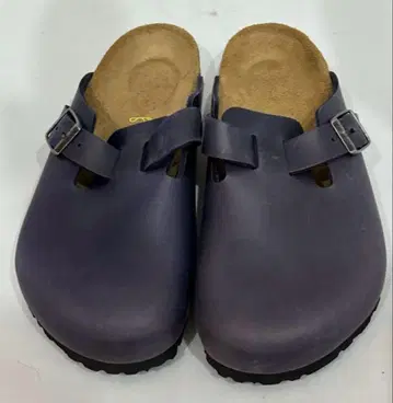 미사용 독일제 버켄스탁 Boston 내추럴 가죽 인디고 40