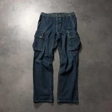 GQ3532 SASSAFRAS : 데님 카고 팬츠 M 인디고