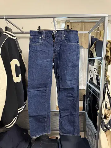 POST O'ALLS 다크 블루 스트레이트 청바지