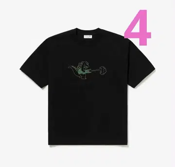 LACOSTE 고질라 프린트 T셔츠 블랙 4