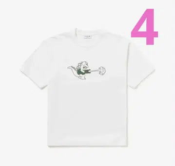 LACOSTE 라코스테 고질라 T셔츠 M 화이트