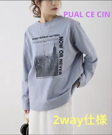 PUAL CE CIN 로고 자수 x 포토 프린트 2WAY 티셔츠