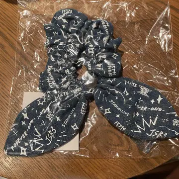 삼대째 JSB 데님 리본 스크런치