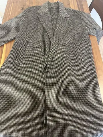 ADAM ET ROPE 체크 무늬 롱 코트