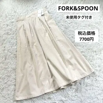 새상품 FORK & SPOON 코듀로이 플레어 롱 스커트 아이보리 M
