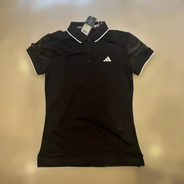 adidas 블랙 피케 셔츠 메쉬 소매