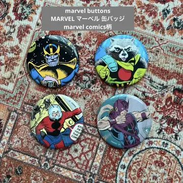 MARVEL 코믹 캐릭터 캔뱃지 4개 세트