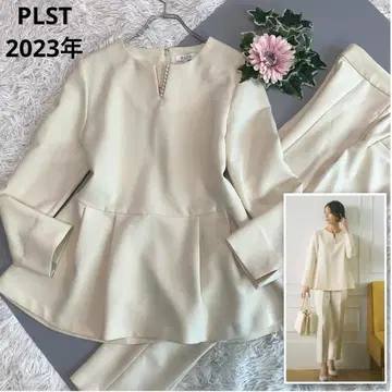 E63. 플라스테 23ss/모조 진주 탈부착 페플럼 블라우스 세트