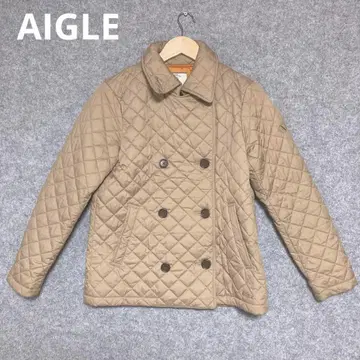 AIGLE 베이지 더블 브레스트 퀼팅 자켓