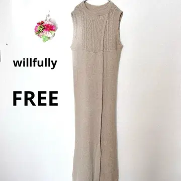 a4834 willfully 슬리브리스 니트 롱 원피스 울