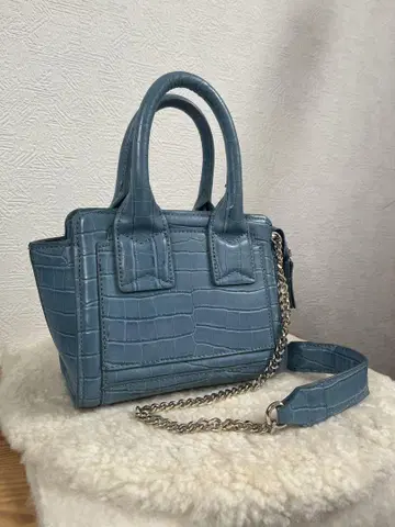 블루 크로커다일 패턴 숄더백
