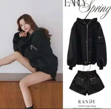 RANDY 트위드 카고 셋업 새상품 블랙