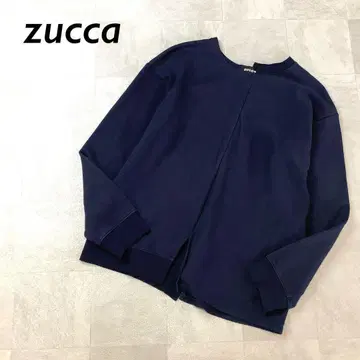 zucca 비대칭 디자인 라이트 맨투맨 긴팔 T 네이비