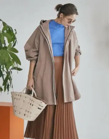 mira owen 유틸리티 후드 판초 코트 khaki