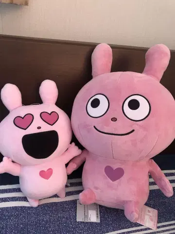 봉제 인형 세트 핑크 하트